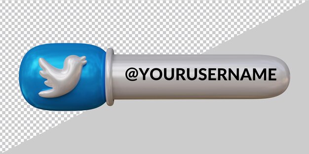 Rendering 3d dell'icona di twitter terzo inferiore
