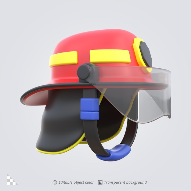 Rendering 3D dell'icona di un casco dei vigili del fuoco