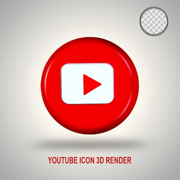 Rendering 3D dell'icona di Youtube