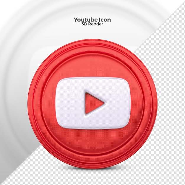 Rendering 3D dell'icona di Youtube