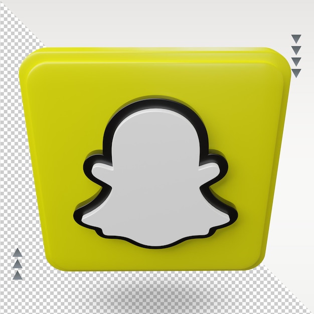 Rendering 3d dell'icona Snapchat dei social media Vista dall'alto