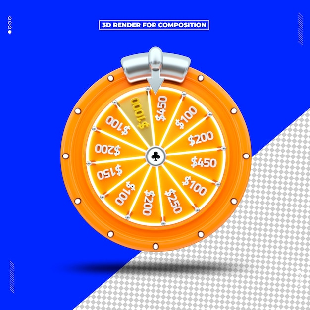Rendering 3D dell'oggetto roulette del casinò