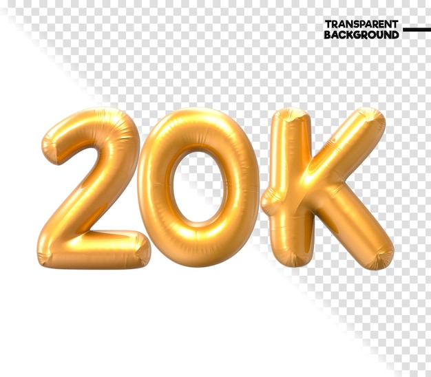 Rendering 3D dell'oro numero 20K