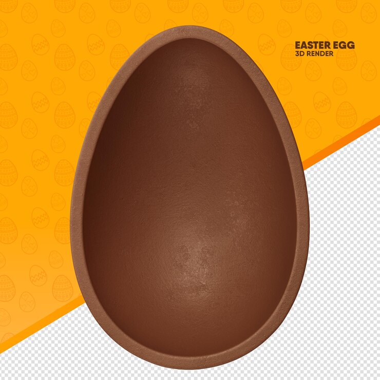 Rendering 3D dell'uovo di Pasqua al cioccolato isolato per la composizione