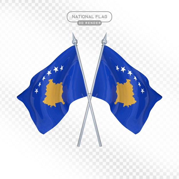 Rendering 3D della bandiera nazionale del Kosovo