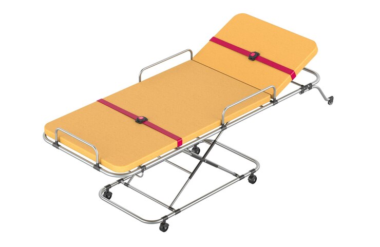 PSD rendering 3d della barella dell'ambulanza isolato su uno sfondo trasparente