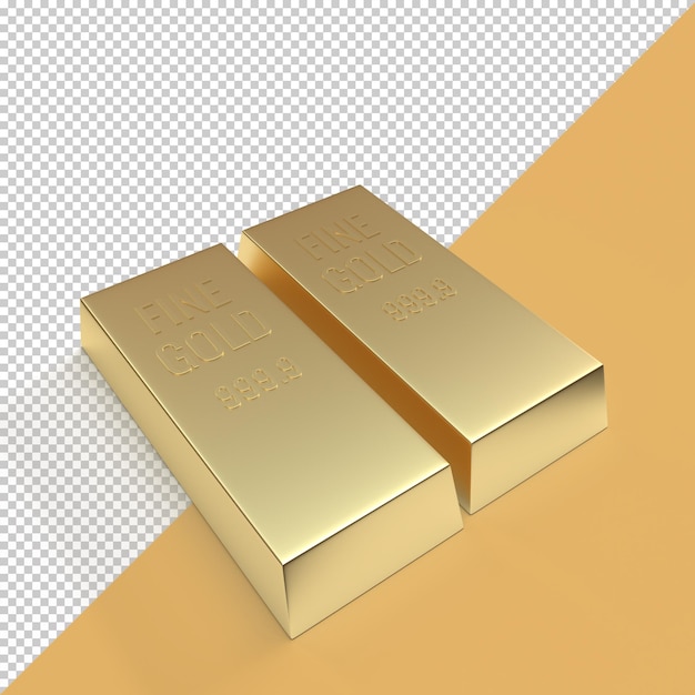 Rendering 3d della barra d'oro trasparente, illustrazione realistica di biscotti d'oro di alta qualità.