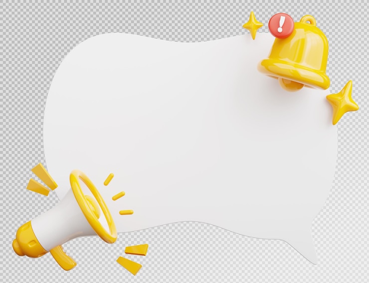 PSD rendering 3d della bolla di chat dell'annuncio