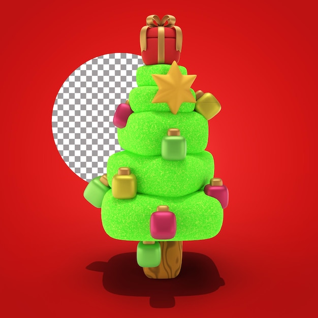 Rendering 3D della decorazione dell'albero di Natale