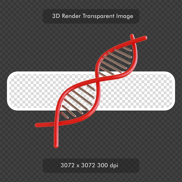 Rendering 3D della doppia elica del DNA