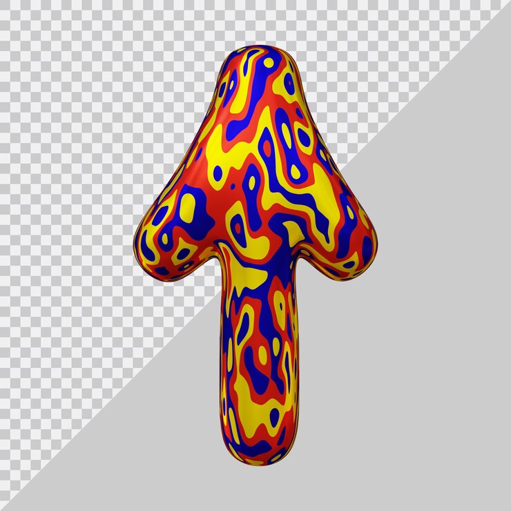 PSD rendering 3d della freccia su con uno stile moderno