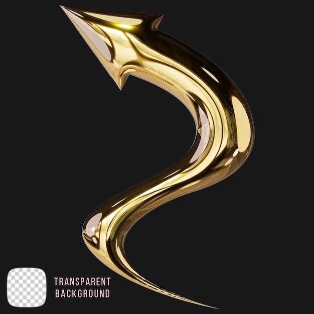 Rendering 3D della freccia tribale dorata