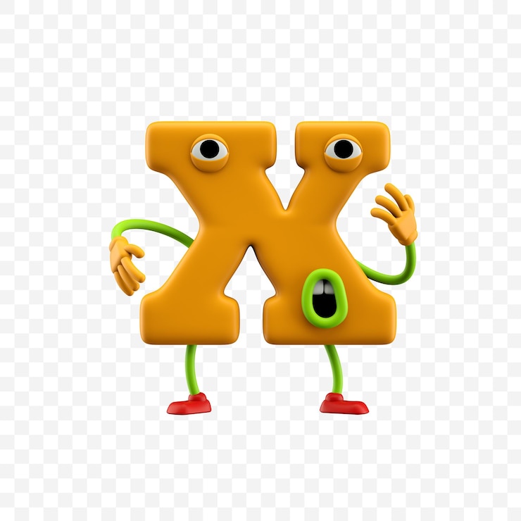 PSD rendering 3d della lettera a del personaggio dei cartoni animati con un sorriso isolato