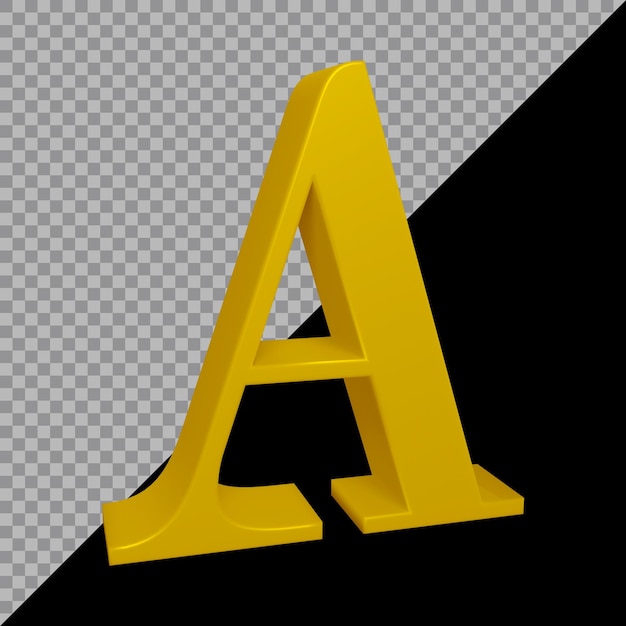 Rendering 3D della lettera dell'alfabeto a