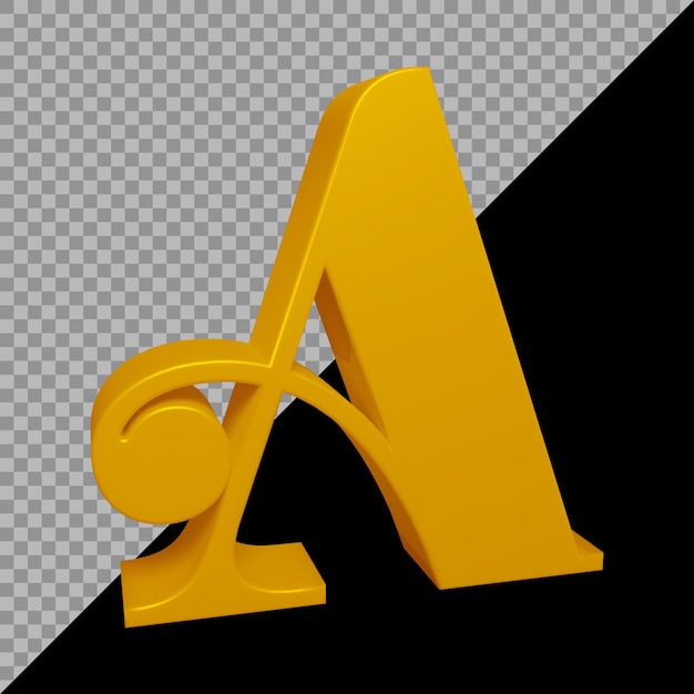 Rendering 3D della lettera dell'alfabeto a