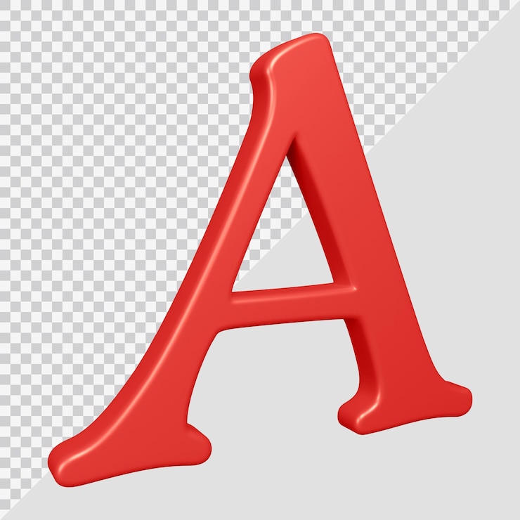 PSD rendering 3d della lettera dell'alfabeto a