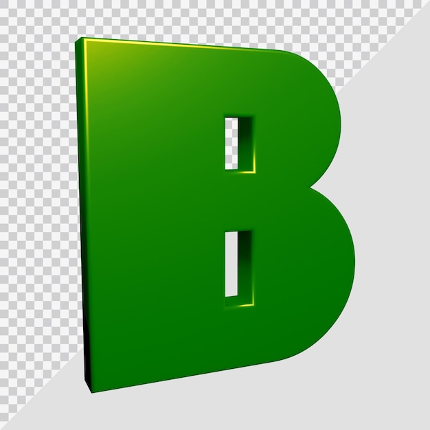 Rendering 3D della lettera dell'alfabeto b
