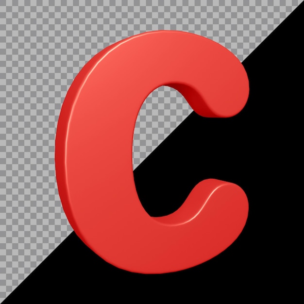 Rendering 3D della lettera dell'alfabeto c