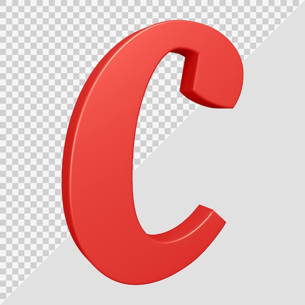 Rendering 3D della lettera dell'alfabeto c