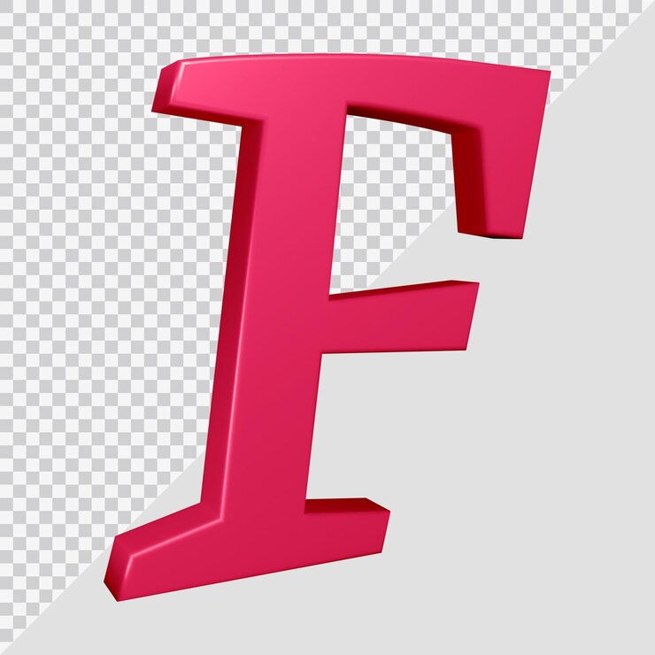 PSD rendering 3d della lettera dell'alfabeto f