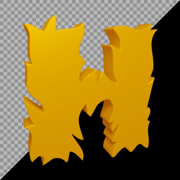 Rendering 3D della lettera dell'alfabeto h