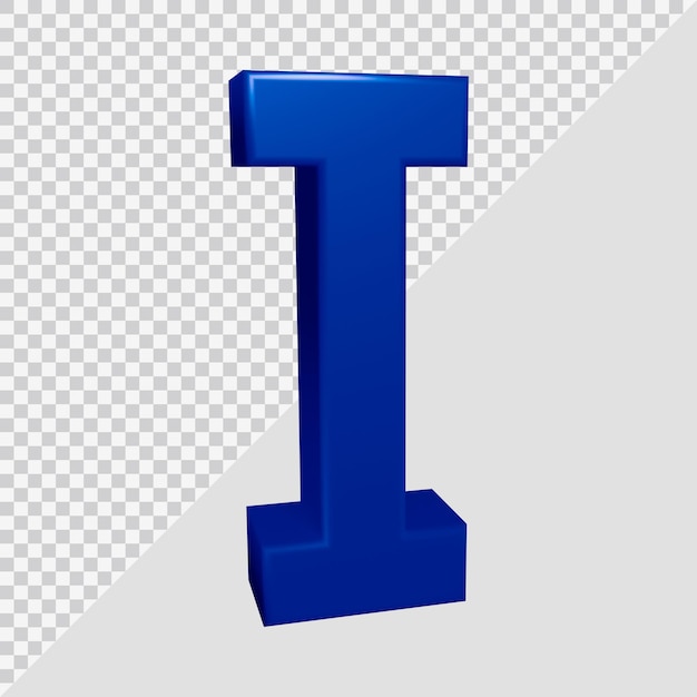 Rendering 3D della lettera dell'alfabeto i