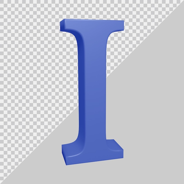 Rendering 3D della lettera dell'alfabeto i
