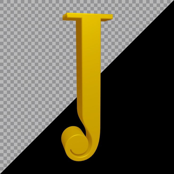 PSD rendering 3d della lettera dell'alfabeto j