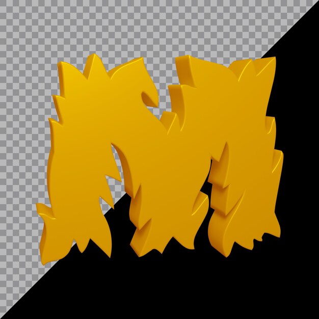 Rendering 3D della lettera dell'alfabeto m