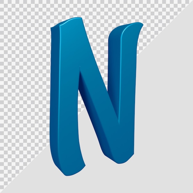 Rendering 3D della lettera dell'alfabeto n