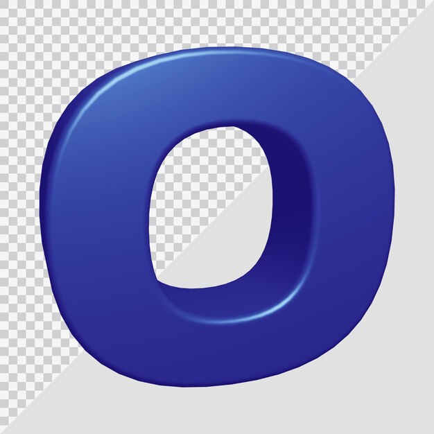 Rendering 3D della lettera dell'alfabeto o
