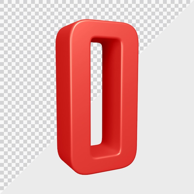 Rendering 3D della lettera dell'alfabeto o
