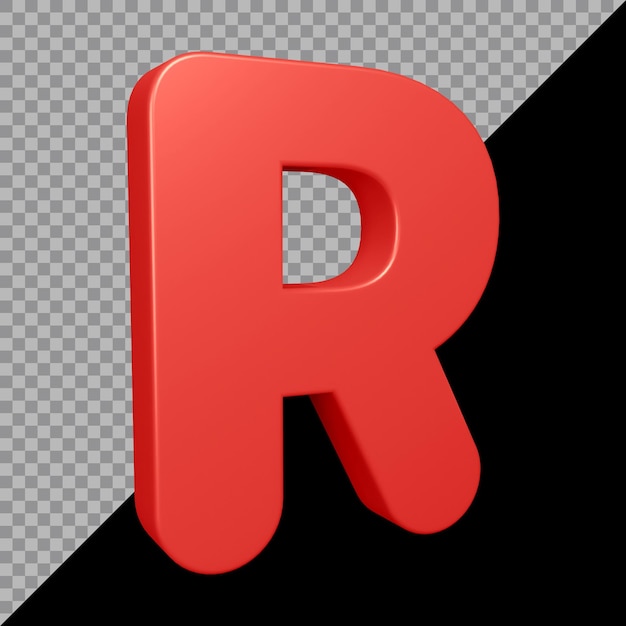 Rendering 3D della lettera dell'alfabeto r