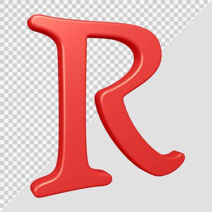 PSD rendering 3d della lettera dell'alfabeto r