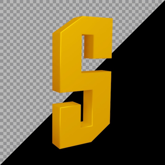 Rendering 3D della lettera dell'alfabeto s