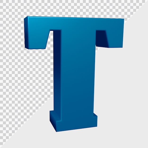 Rendering 3D della lettera dell'alfabeto t