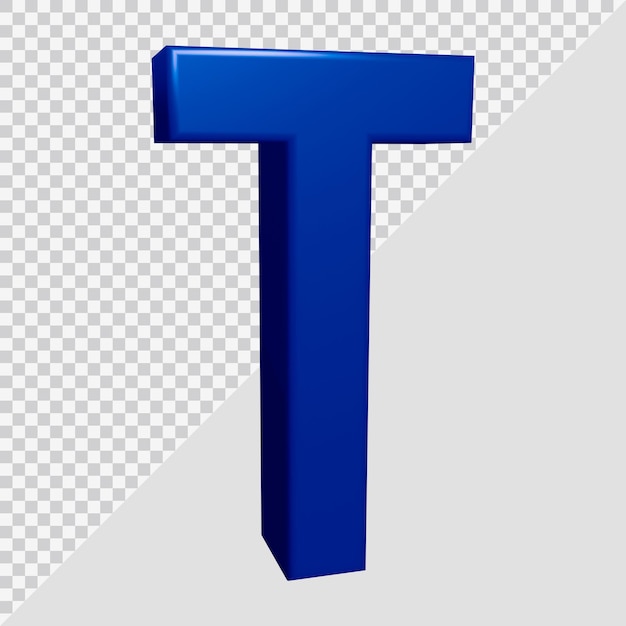 Rendering 3D della lettera dell'alfabeto t