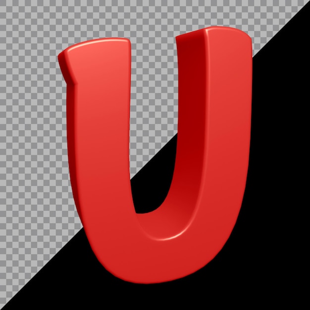 Rendering 3D della lettera dell'alfabeto u