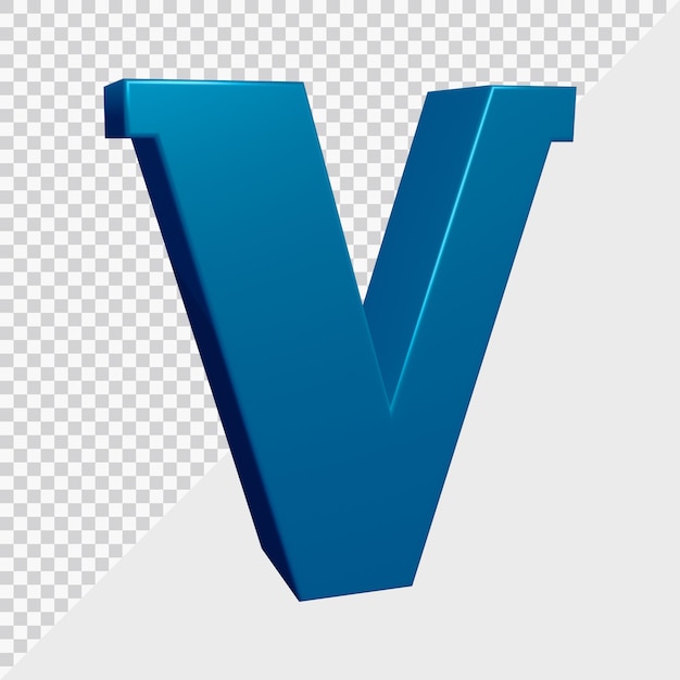 Rendering 3D della lettera dell'alfabeto v