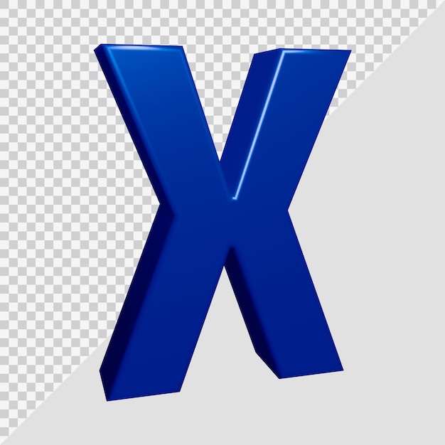 Rendering 3D della lettera dell'alfabeto x