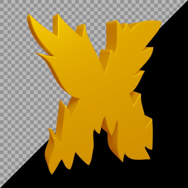 Rendering 3D della lettera dell'alfabeto x