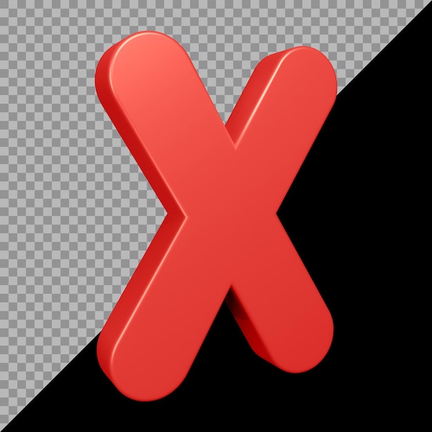 Rendering 3D della lettera dell'alfabeto x