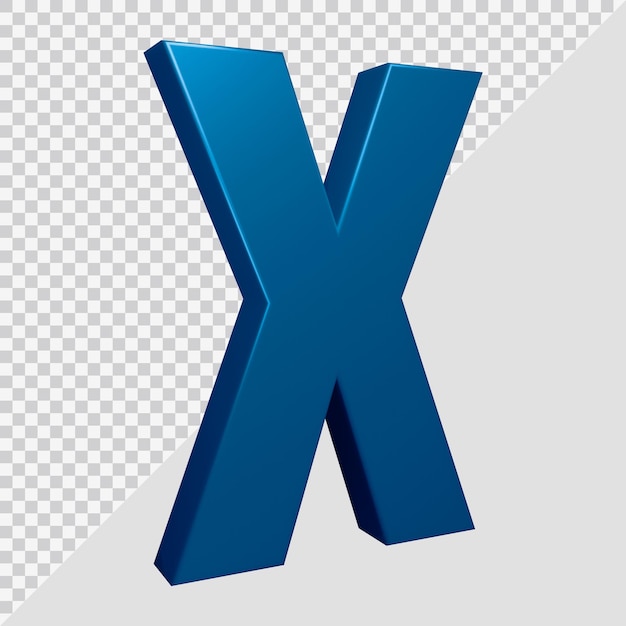 Rendering 3D della lettera dell'alfabeto x