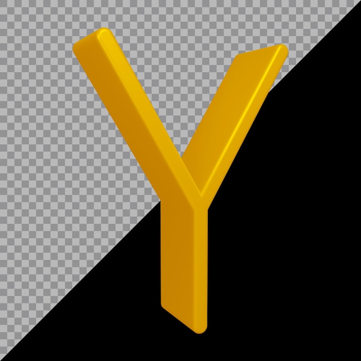 PSD rendering 3d della lettera dell'alfabeto y