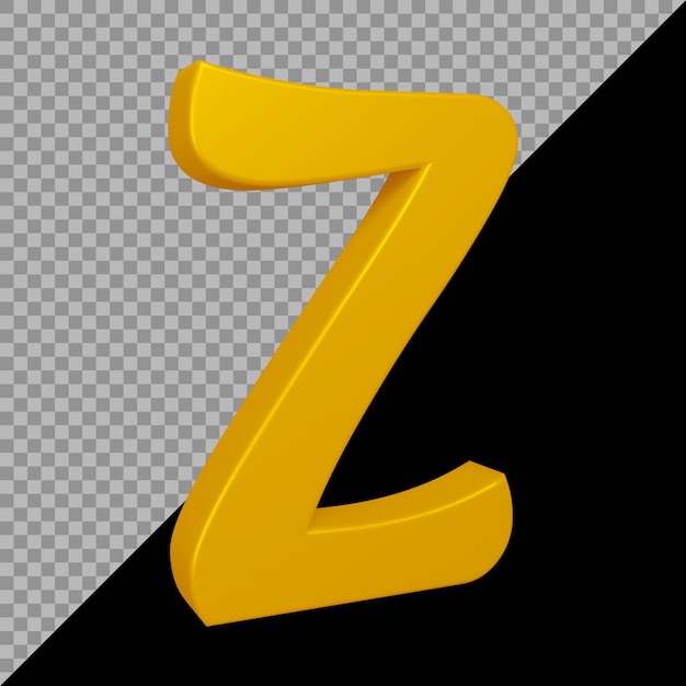 Rendering 3D della lettera dell'alfabeto z