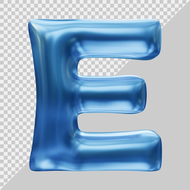 Rendering 3d della lettera e dell'alfabeto con uno stile moderno
