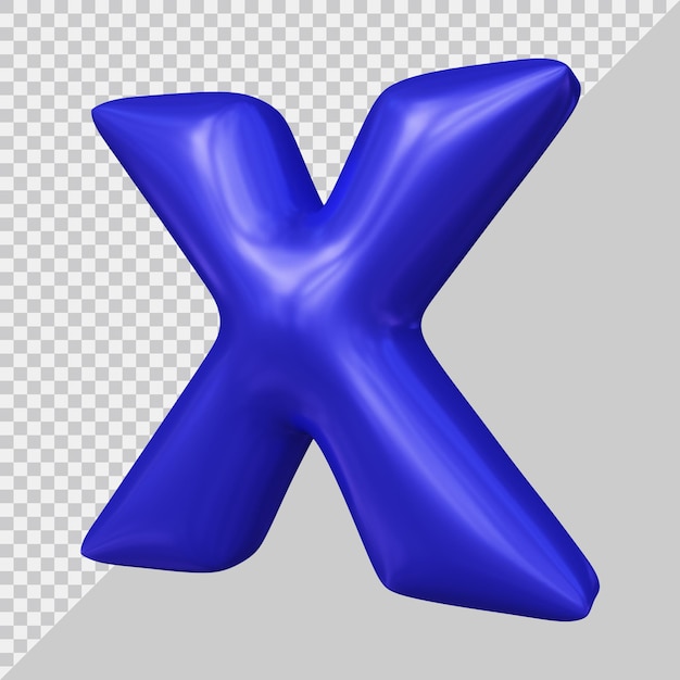Rendering 3D della lettera x dell'alfabeto con uno stile moderno