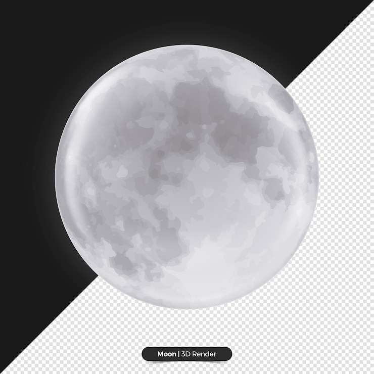 PSD rendering 3d della luna di halloween realistica