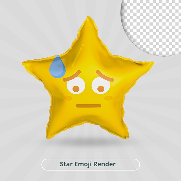 Rendering 3d della stella emoji di pressione