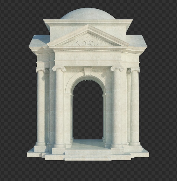 Rendering 3D della struttura dell'edificio isolata